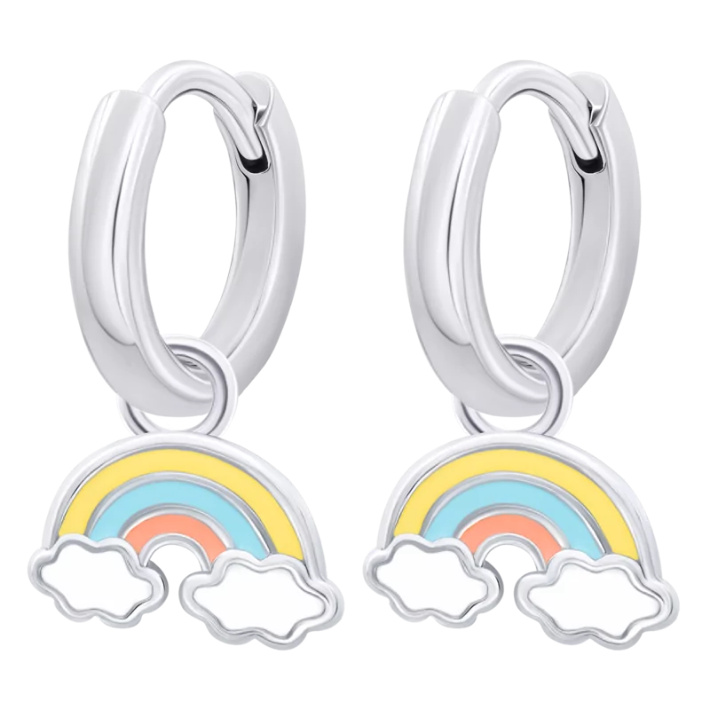 Earrings with pendants Rainbow, d 12 mm photo