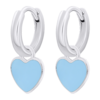Сережки з підвісами Серце з блакитною емаллю фото №4