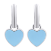 Сережки з підвісами Серце з блакитною емаллю фото №5