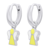 Сережки з підвісами Янголятко з жовтою та білою емаллю, d 12 мм фото №5