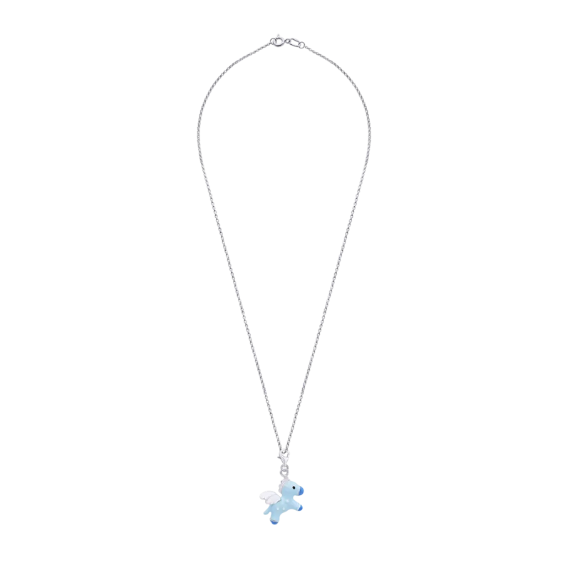 Кулон на карабіні Пегас блакитний фото