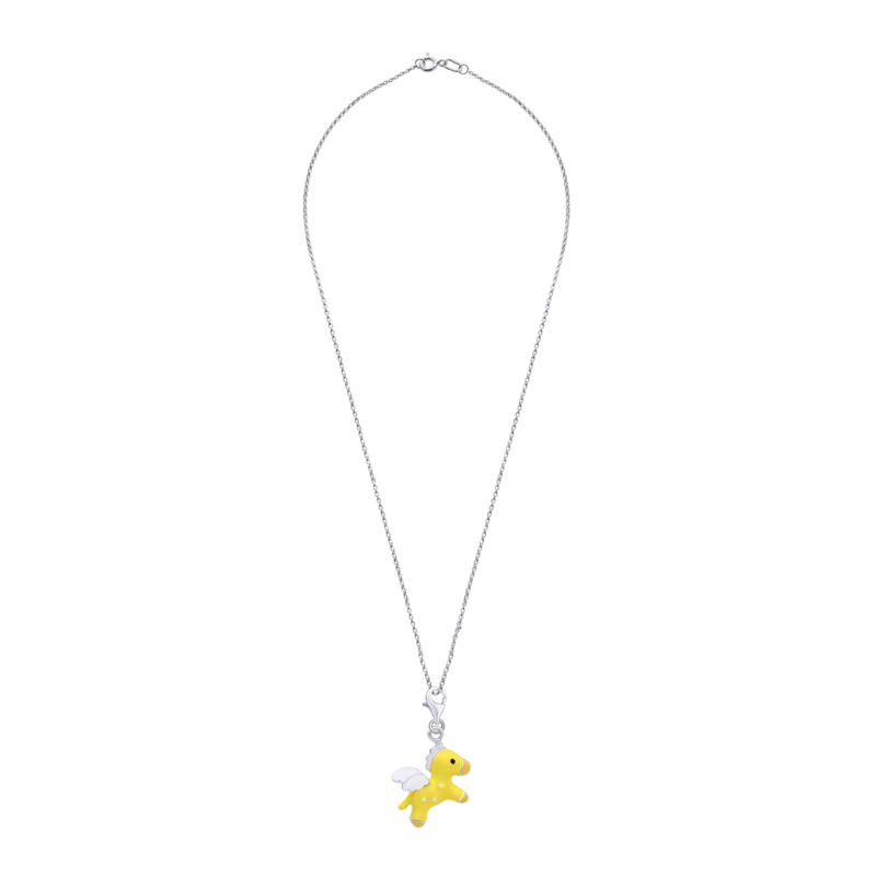 Кулон на карабіні Пегас жовтий фото