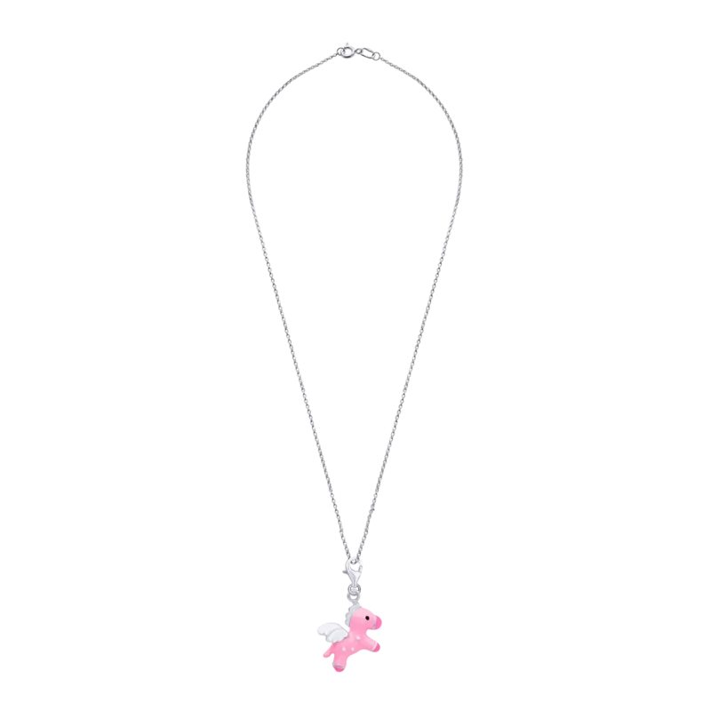 Кулон на карабіні Пегас рожевий фото