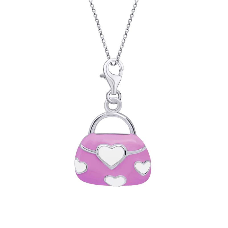 Кулон на карабіні Сумочка рожева фото