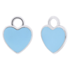 Підвіски до сережок Серце з блакитною емаллю фото №1