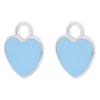 Підвіски до сережок Серце з блакитною емаллю фото №4