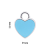 Підвіски до сережок Серце з блакитною емаллю фото №3