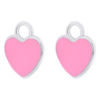 Earring pendants Heart with pink enamel photo №4
