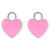 Earring pendants Heart with pink enamel photo №5