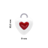 Підвіски до сережок Серце в серці з біло-червоною емаллю фото №2