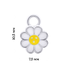 Підвіска до сережки Ромашка з біло-жовтою емаллю фото №2