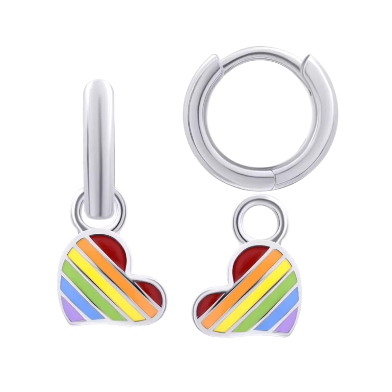 Earring pendants Colored Heart photo