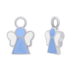 Подвески к серьгам Ангелочек с голубой и белой эмалью фото №1