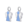 Подвески к серьгам Ангелочек с голубой и белой эмалью фото №4