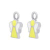 Підвіски до сережок Янголятко з жовтою та білою емаллю фото №4