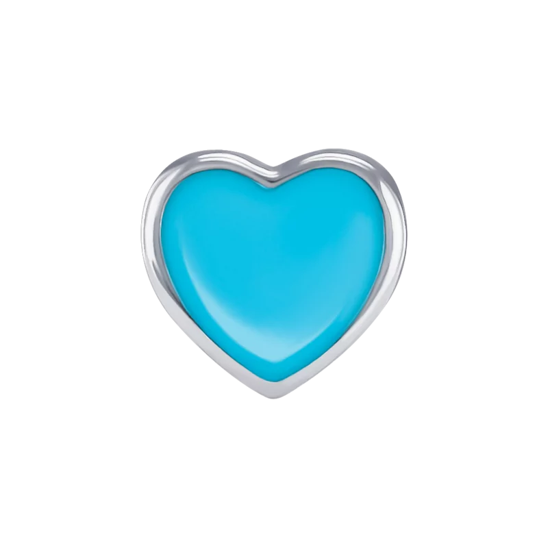 Шарм-сердце Цвет Украины с голубой эмалью фото