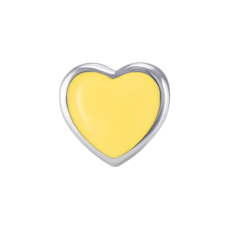 Шарм-сердце Цвет Украины с желтой эмалью фото